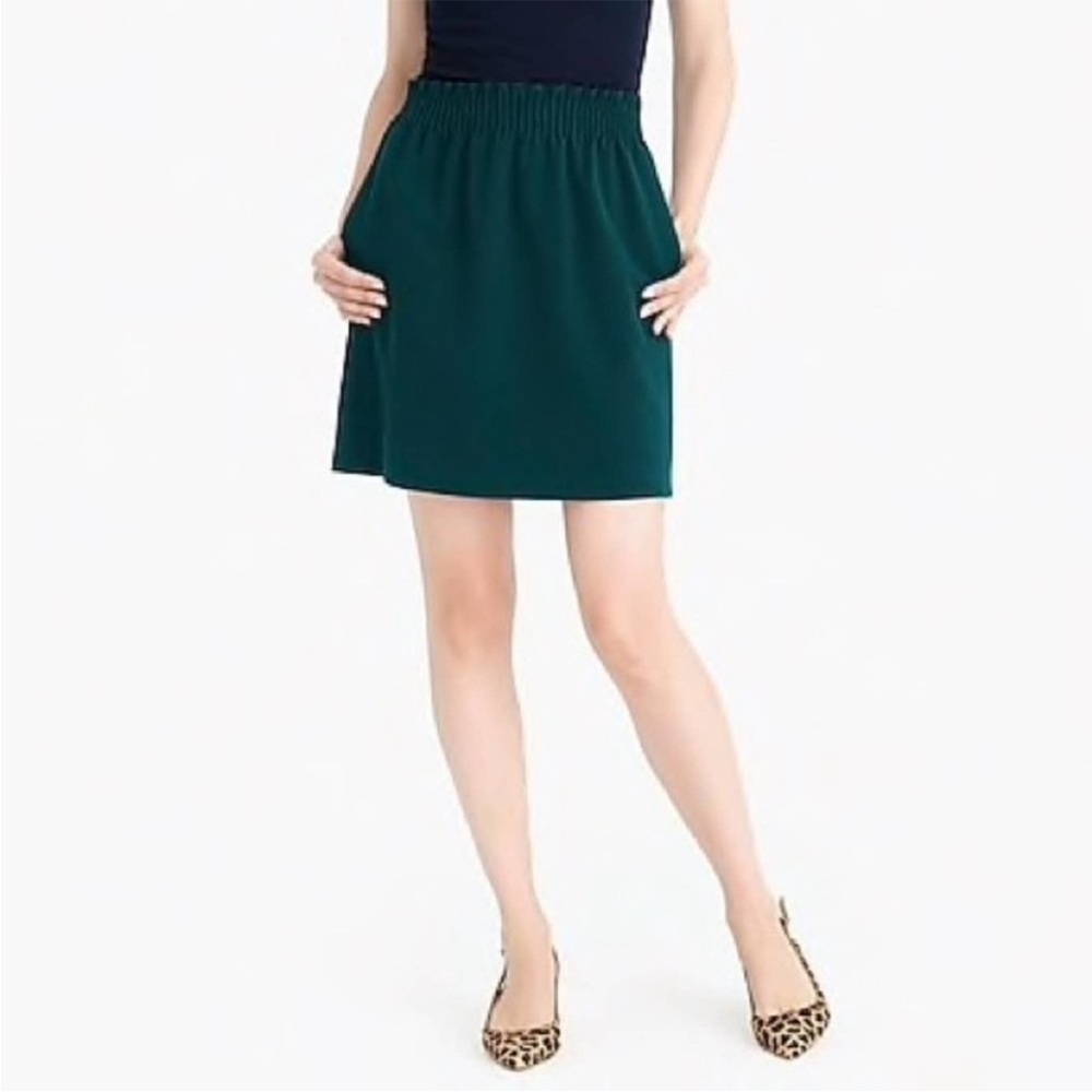 J.Crew Cinched Sidewalk Mini Skirt Dark Blue Grass
